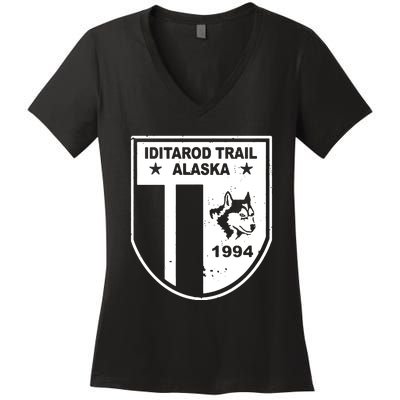 Iditarod T Shirt Iditarod Trail Shirt Alaska Sled Dog Shirt Vintage T Shirt Women's V-Neck T-Shirt