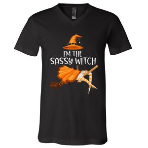 IM The Sassy Witch Girl Halloween Matching V-Neck T-Shirt