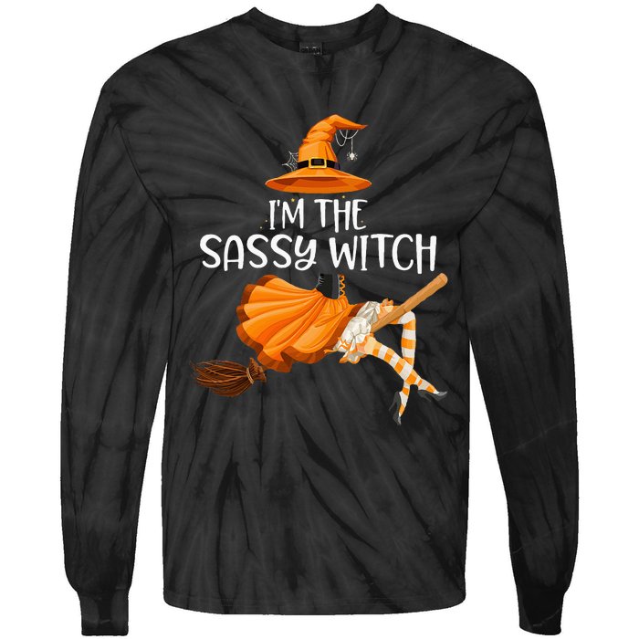 IM The Sassy Witch Girl Halloween Matching Tie-Dye Long Sleeve Shirt