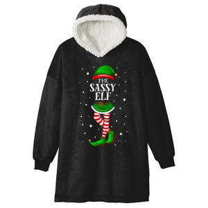 Im The Sassy Elf Matching Christmas Hooded Wearable Blanket