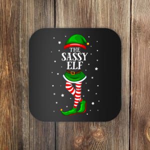 Im The Sassy Elf Matching Christmas Coaster