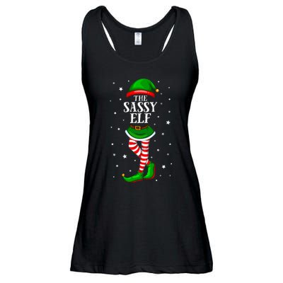 Im The Sassy Elf Matching Christmas Ladies Essential Flowy Tank