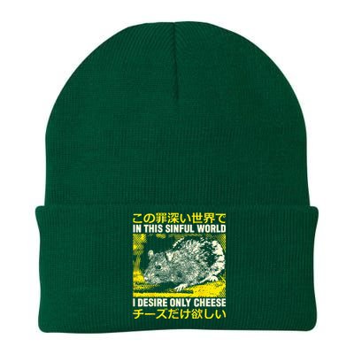 In This Sinful World I Desire Only Cheese Rat Japanese Knit Cap Winter Beanie