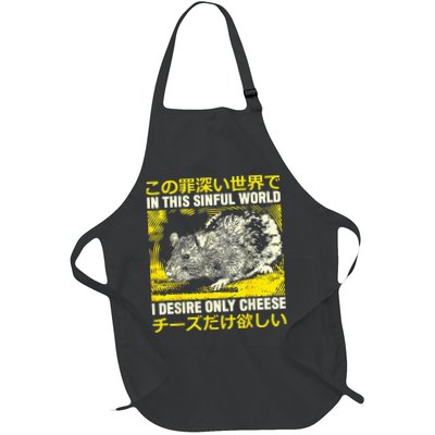 In This Sinful World I Desire Only Cheese Rat Japanese Full-Length Apron With Pockets