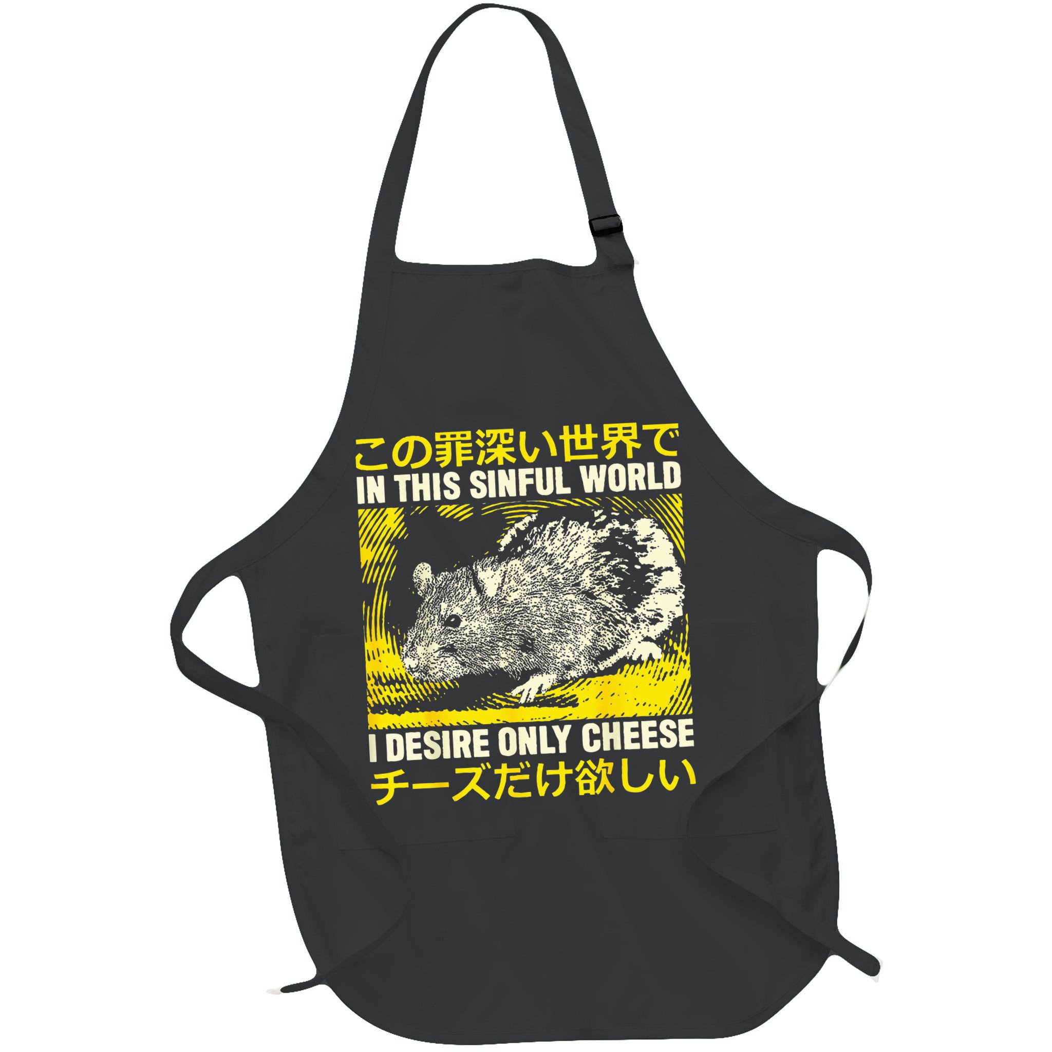 In This Sinful World I Desire Only Cheese Rat Japanese Apron