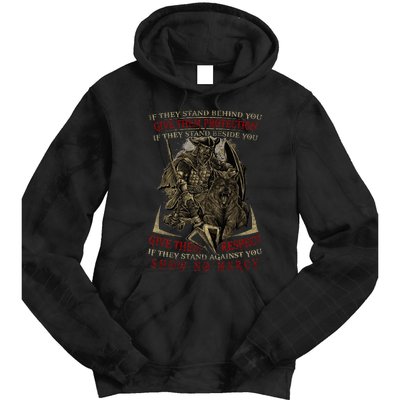 If They Stand Behind You Give Them Protection Viking Tie Dye Hoodie