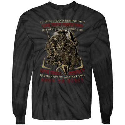 If They Stand Behind You Give Them Protection Viking Tie-Dye Long Sleeve Shirt