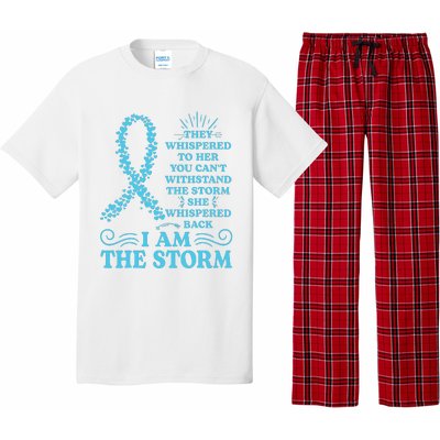 IM The Storm Warrior Teal Ribbon Women Ovarian Cancer Gift Pajama Set