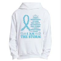 IM The Storm Warrior Teal Ribbon Women Ovarian Cancer Gift Urban Pullover Hoodie