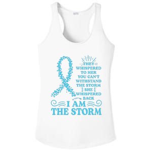 IM The Storm Warrior Teal Ribbon Women Ovarian Cancer Gift Ladies PosiCharge Competitor Racerback Tank