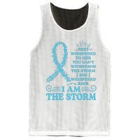 IM The Storm Warrior Teal Ribbon Women Ovarian Cancer Gift Mesh Reversible Basketball Jersey Tank