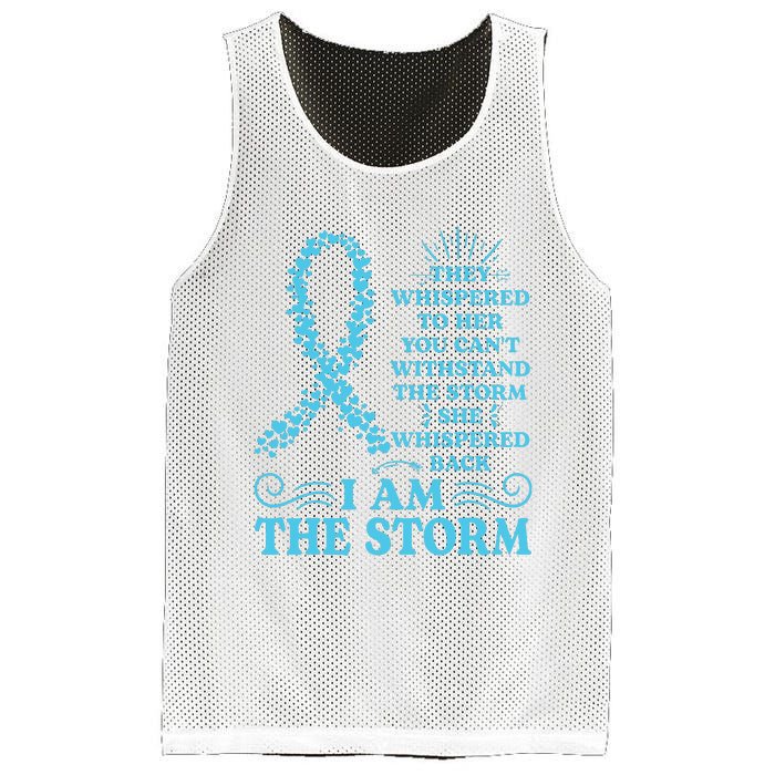 IM The Storm Warrior Teal Ribbon Women Ovarian Cancer Gift Mesh Reversible Basketball Jersey Tank