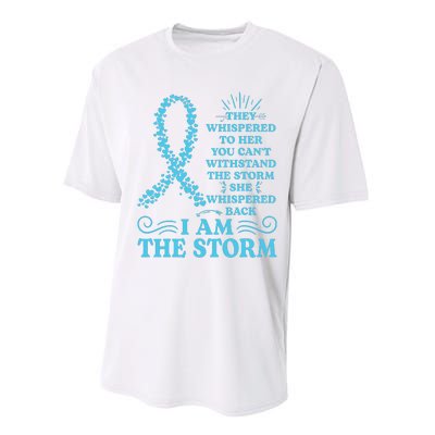 IM The Storm Warrior Teal Ribbon Women Ovarian Cancer Gift Performance Sprint T-Shirt