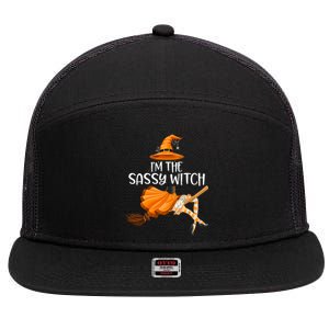 IM The Sassy Witch Girl Funny Halloween Matching Costume 7 Panel Mesh Trucker Snapback Hat