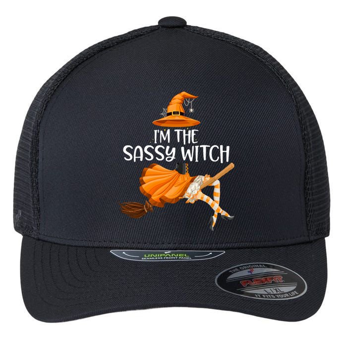 IM The Sassy Witch Girl Funny Halloween Matching Costume Flexfit Unipanel Trucker Cap