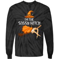 IM The Sassy Witch Girl Funny Halloween Matching Costume Tie-Dye Long Sleeve Shirt