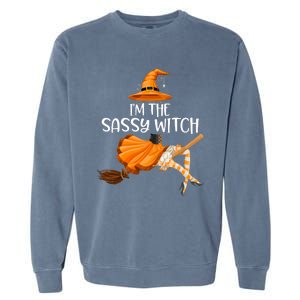 IM The Sassy Witch Girl Funny Halloween Matching Costume Garment-Dyed Sweatshirt