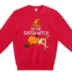 IM The Sassy Witch Girl Funny Halloween Matching Costume Premium Crewneck Sweatshirt