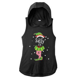 Im The Sassy Elf Matching Christmas Costume Ladies PosiCharge Tri-Blend Wicking Draft Hoodie Tank