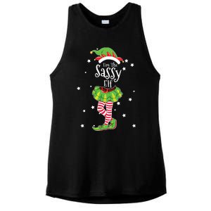 Im The Sassy Elf Matching Christmas Costume Ladies PosiCharge Tri-Blend Wicking Tank