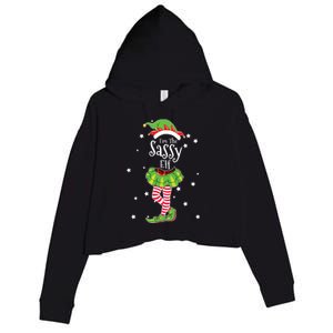 Im The Sassy Elf Matching Christmas Costume Crop Fleece Hoodie