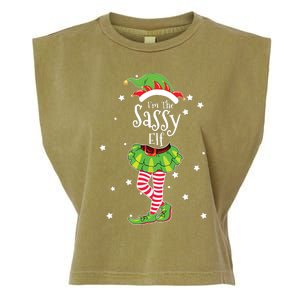 Im The Sassy Elf Matching Christmas Costume Garment-Dyed Women's Muscle Tee