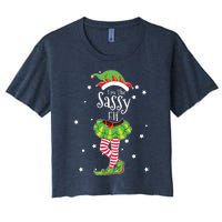 Im The Sassy Elf Matching Christmas Costume Women's Crop Top Tee