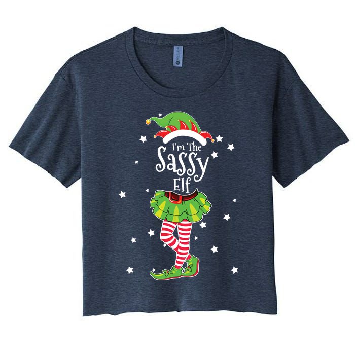 Im The Sassy Elf Matching Christmas Costume Women's Crop Top Tee