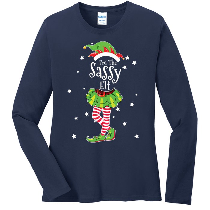 Im The Sassy Elf Matching Christmas Costume Ladies Long Sleeve Shirt