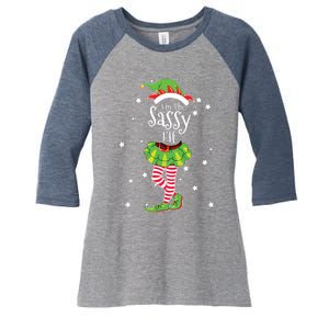 Im The Sassy Elf Matching Christmas Costume Women's Tri-Blend 3/4-Sleeve Raglan Shirt