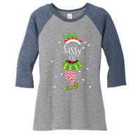 Im The Sassy Elf Matching Christmas Costume Women's Tri-Blend 3/4-Sleeve Raglan Shirt