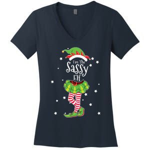 Im The Sassy Elf Matching Christmas Costume Women's V-Neck T-Shirt