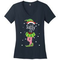 Im The Sassy Elf Matching Christmas Costume Women's V-Neck T-Shirt