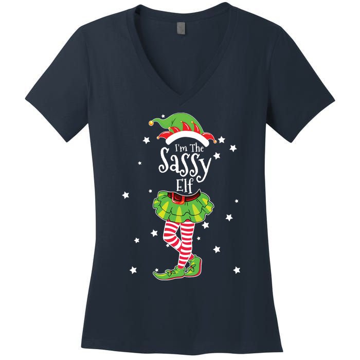 Im The Sassy Elf Matching Christmas Costume Women's V-Neck T-Shirt