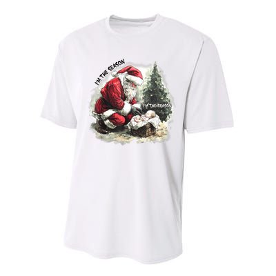 IM The Season Santa Claus IM The Reason Jesus Performance Sprint T-Shirt