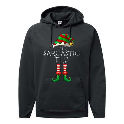 I'm The Sarcastic Elf Cute Family Christmas Matching Performance Fleece Hoodie