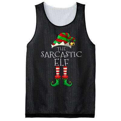 I'm The Sarcastic Elf Cute Family Christmas Matching Mesh Reversible Basketball Jersey Tank