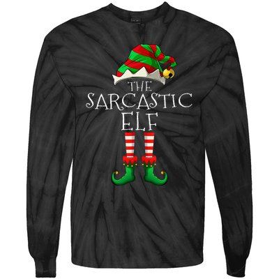 I'm The Sarcastic Elf Cute Family Christmas Matching Tie-Dye Long Sleeve Shirt