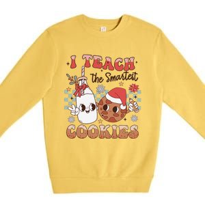 I Teach Smartest Cookies Teacher Christmas Milk And Cookies Premium Crewneck Sweatshirt