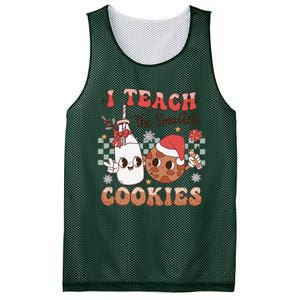 I Teach Smartest Cookies Teacher Christmas Milk And Cookies Mesh Reversible Basketball Jersey Tank