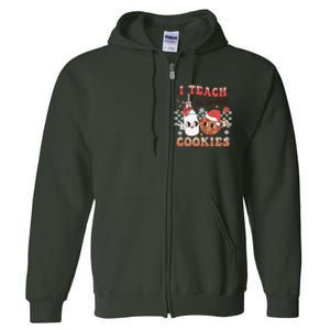 I Teach Smartest Cookies Teacher Christmas Milk And Cookies Full Zip Hoodie