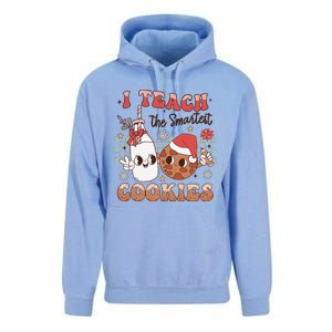 I Teach Smartest Cookies Teacher Christmas Milk And Cookies Unisex Surf Hoodie