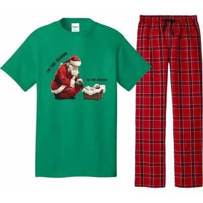 IM The Season Santa Im The Reason Christmas Santa Jesus Pajama Set