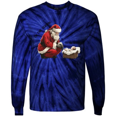 IM The Season Santa Im The Reason Christmas Santa Jesus Tie-Dye Long Sleeve Shirt