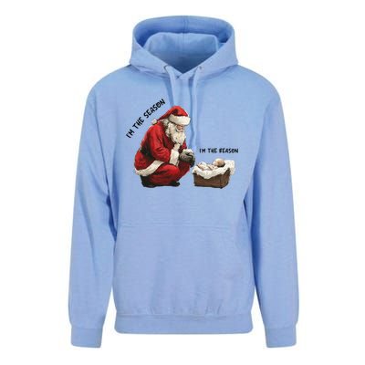 IM The Season Santa Im The Reason Christmas Santa Jesus Unisex Surf Hoodie