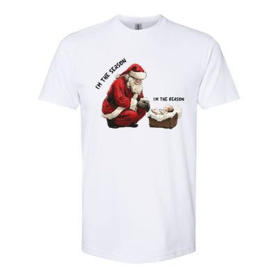 IM The Season Santa Im The Reason Christmas Santa Jesus Softstyle CVC T-Shirt