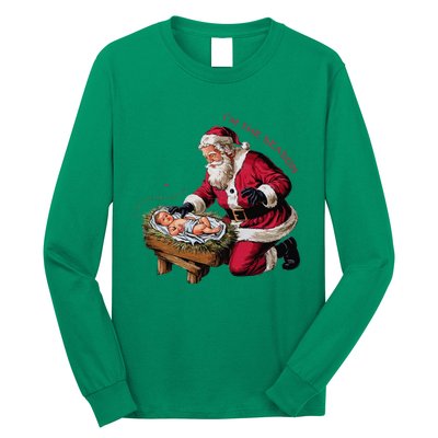 IM The Season Santa Im The Reason Christmas Santa Jesus Long Sleeve Shirt