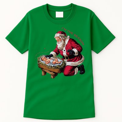 IM The Season Santa Im The Reason Christmas Santa Jesus Tall T-Shirt