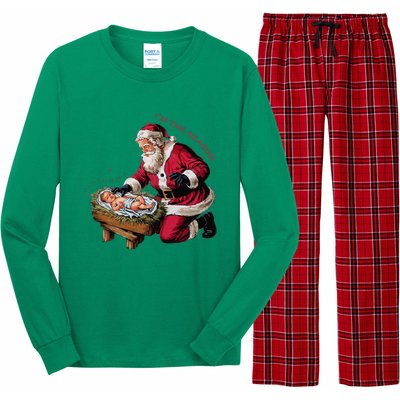 IM The Season Santa Im The Reason Christmas Santa Jesus Long Sleeve Pajama Set