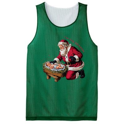 IM The Season Santa Im The Reason Christmas Santa Jesus Mesh Reversible Basketball Jersey Tank